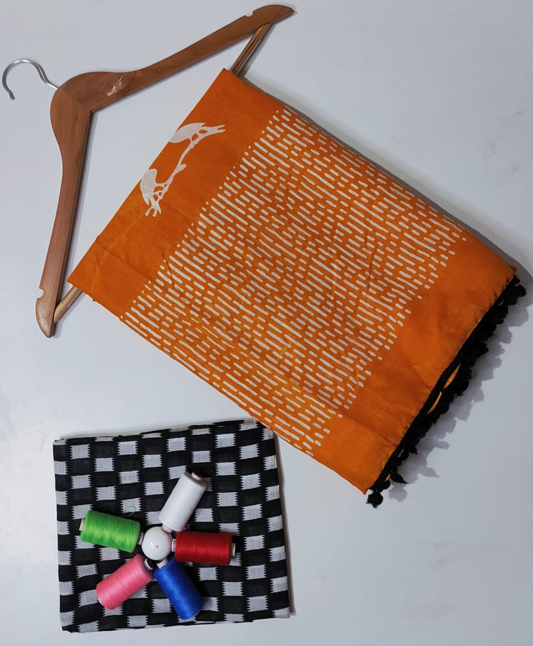 Hand block print Saree with blouse